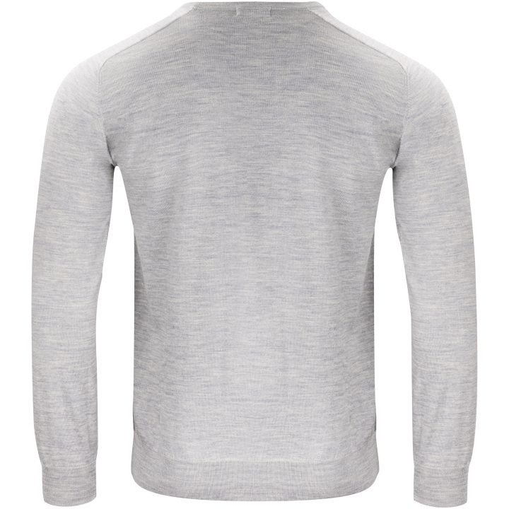 Stickad tröja Merino U Ljusgrå melerad J.Harvest & Frost s – bild 2