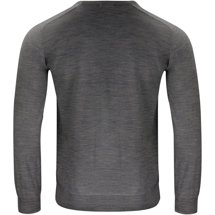 Stickad tröja Merino U Mörkgrå melerad J.Harvest & Frost s – bild 2