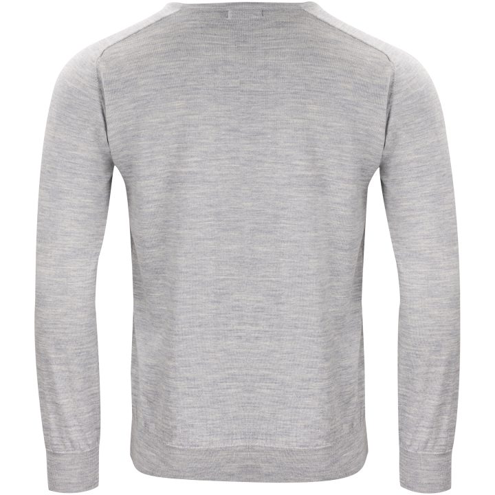 Stickad tröja Merino V Ljusgrå melerad J.Harvest & Frost s – bild 2