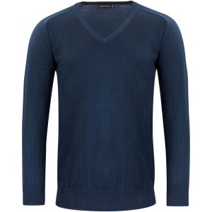 Stickad tröja Merino V Marinblå J.Harvest & Frost