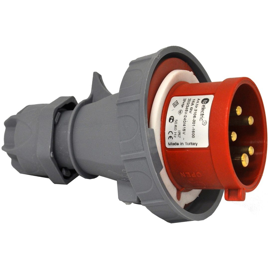 Stickpropp, 16A, 3P+N+J, 6h, 400V, IP67 MALMBERGS
