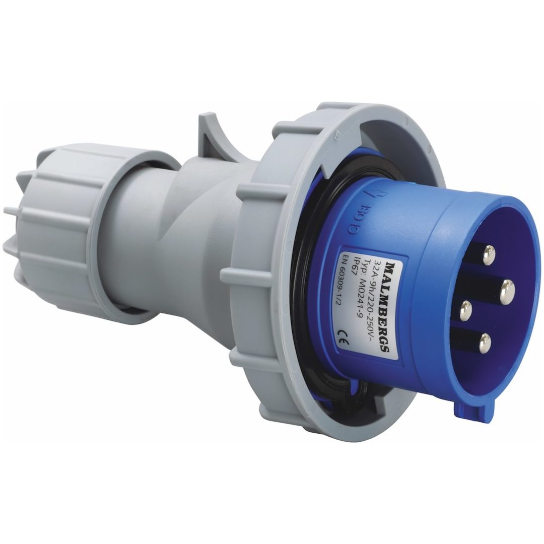 Stickpropp, 32A, 3P+J, 9h, 230V, IP67 MALMBERGS