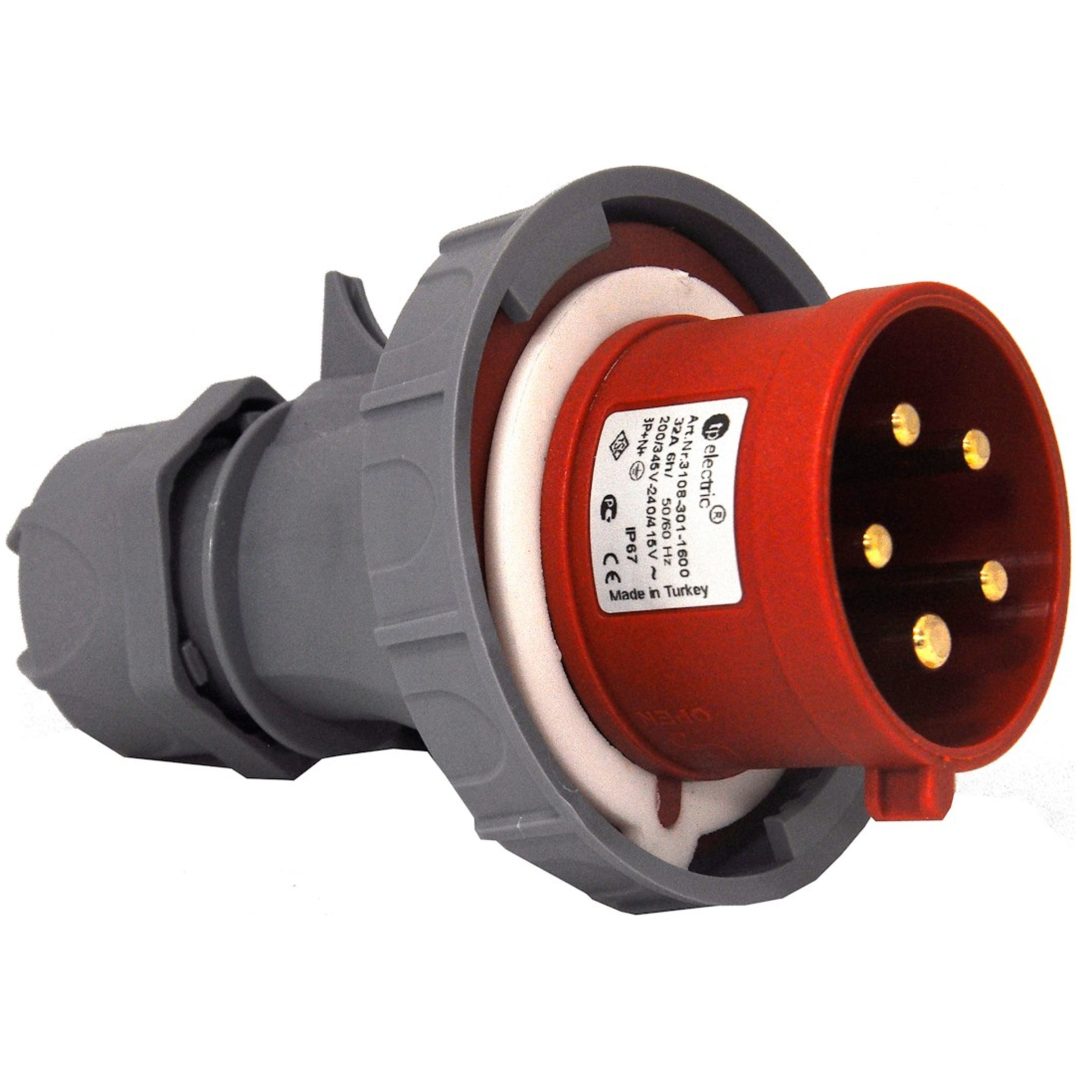 Stickpropp, 32A, 3P+N+J, 6h, 400V, IP67 MALMBERGS