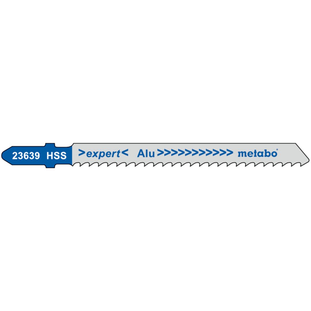 Sticksågsblad Aluminium Expert HSS METABO Antal: 5 / Fräst / Skränkt / 74 mm