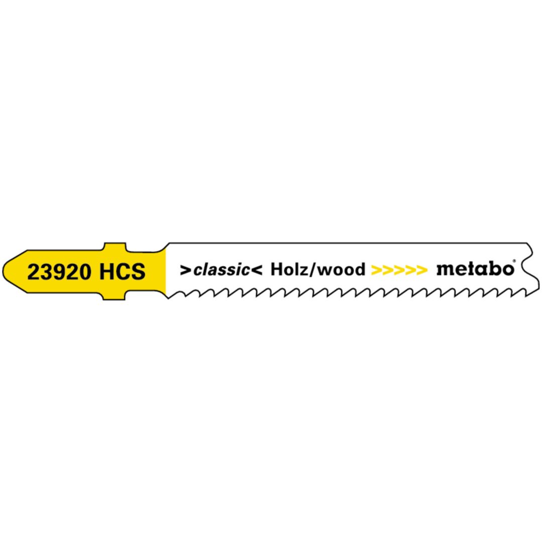 Sticksågsblad Trä Basic HCS METABO Antal: 5 / Fräst / Vågskränkt / 66 mm