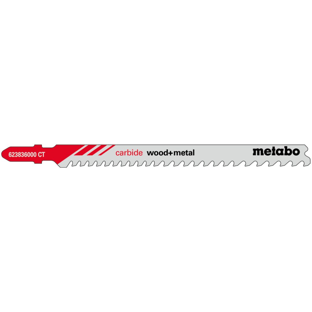 Sticksågsblad Trä / Metall Kol / Karbid HM METABO Antal: 3 / Med skär av hårdmetall / 108 mm