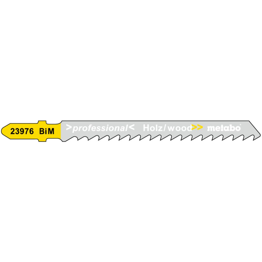 Sticksågsblad Trä Premium BiM METABO Antal: 5 / Slipat / Skränkt / 74 mm