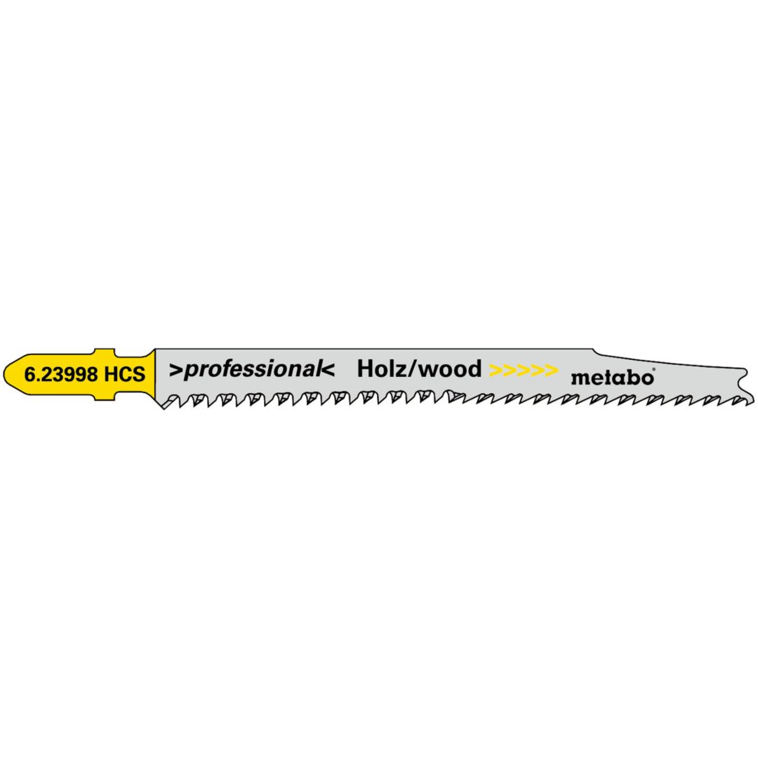 Sticksågsblad Trä Premium / Clean HCS METABO Antal: 5 / Frivinkelslipad / Tandslipat / 93 mm