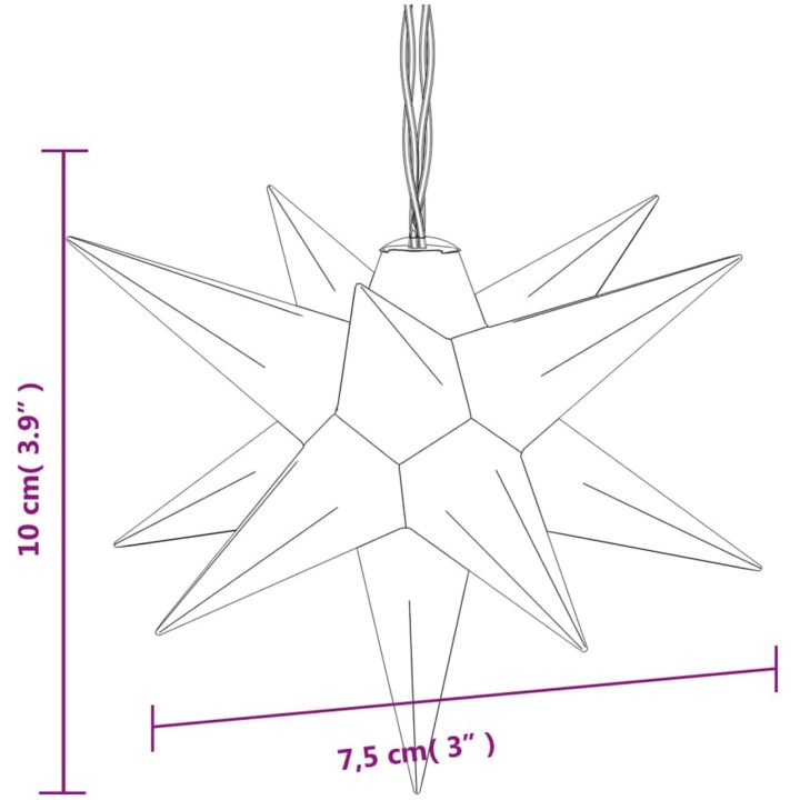Stjärna 10 LEDs vit 10 cm vidaXL – bild 12