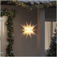 Stjärna med LED-belysning vikbar vit 57 cm vidaXL
