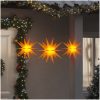 Stjärnor med LED-belysning 3 st vikbar gul vidaXL – miniatyr 1
