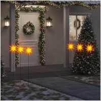 Stjärnor med spett LED 3 st vikbar gul 35 cm vidaXL