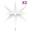 Stjärnor med spett LED 3 st vikbar vit 35 cm vidaXL – miniatyr 2