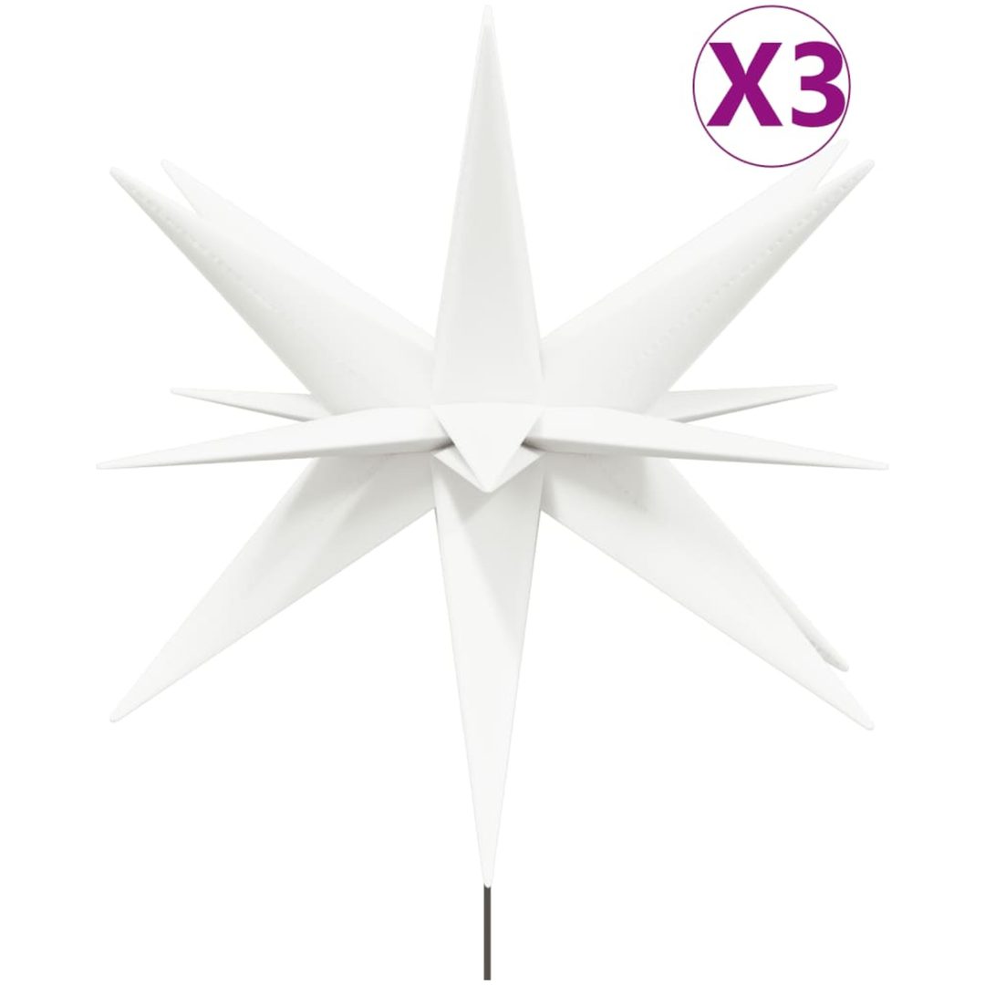 Stjärnor med spett LED 3 st vikbar vit 35 cm vidaXL – bild 2