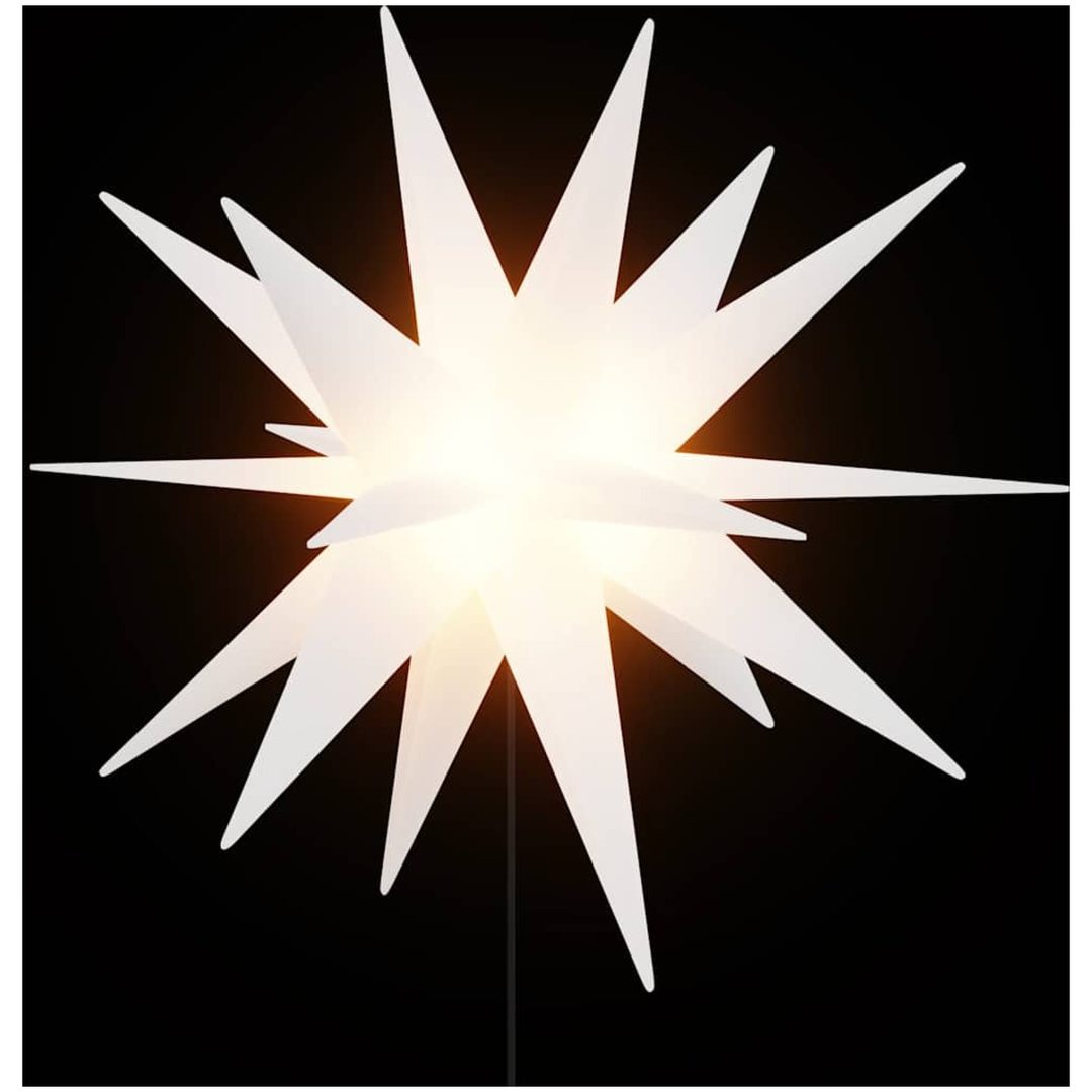 Stjärnor med spett LED 3 st vikbar vit 57 cm vidaXL – bild 4