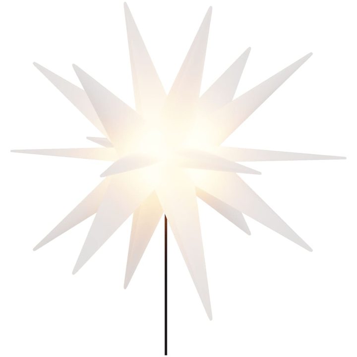 Stjärnor med spett LED 3 st vikbar vit 57 cm vidaXL – bild 5