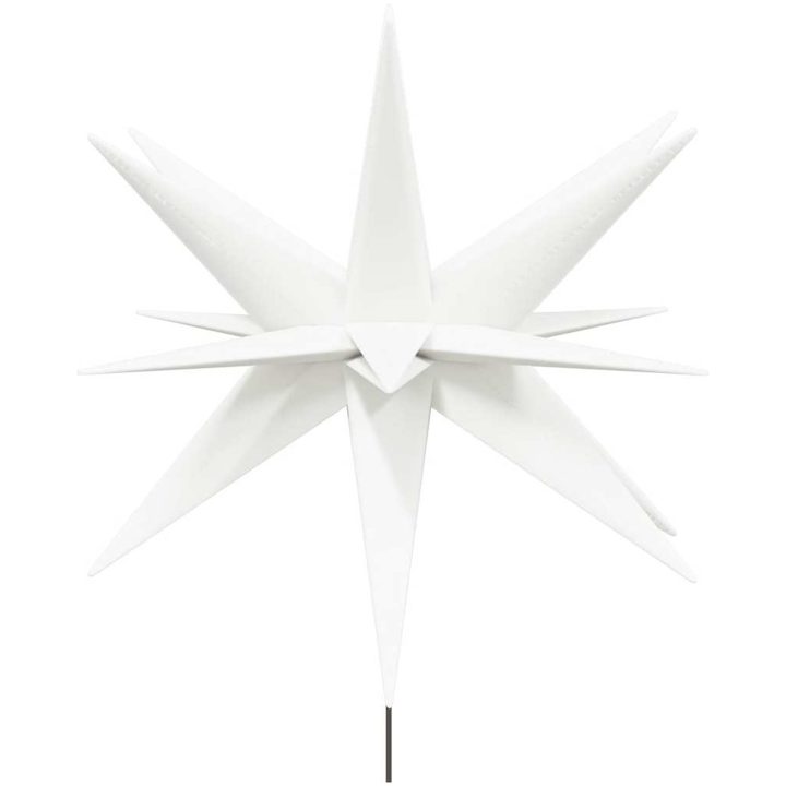 Stjärnor med spett LED 3 st vikbar vit 57 cm vidaXL – bild 6