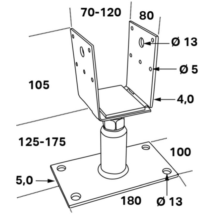 Stolphållare Csfa 70-120x80 Ce FASTCC Beteckning: CSFA – bild 3