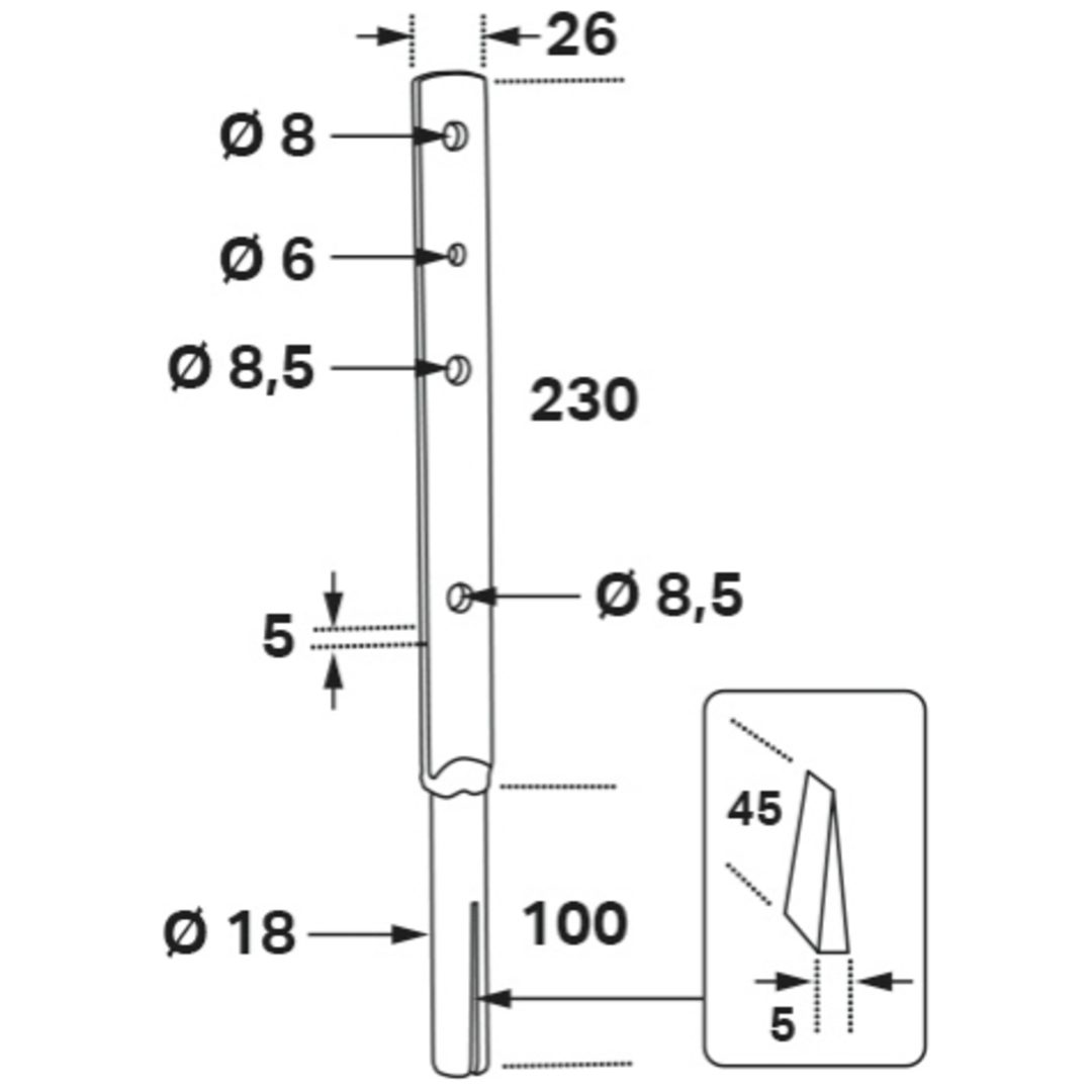 Stolpstöd Cspw 26x5x330 FASTCC Beteckning: CSPW – bild 3