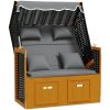Strandkorg med dyna konstrottning massivt trä svart & antracit vidaXL – miniatyr 2