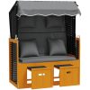 Strandkorg med dyna konstrottning massivt trä svart & antracit vidaXL – miniatyr 4