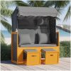 Strandkorg med dyna konstrottning massivt trä svart & antracit vidaXL – miniatyr 1