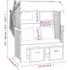 Strandkorg med dynor konstrottning och massivt trä grå vidaXL – miniatyr 9