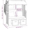 Strandkorg med dynor konstrottning och massivt trä grå & vit vidaXL – miniatyr 9