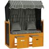 Strandkorg med dynor konstrottning och massivt trä svart & grå vidaXL – miniatyr 4