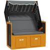 Strandkorg med tak konstrottning och massivt trä svart&antracit vidaXL – miniatyr 2