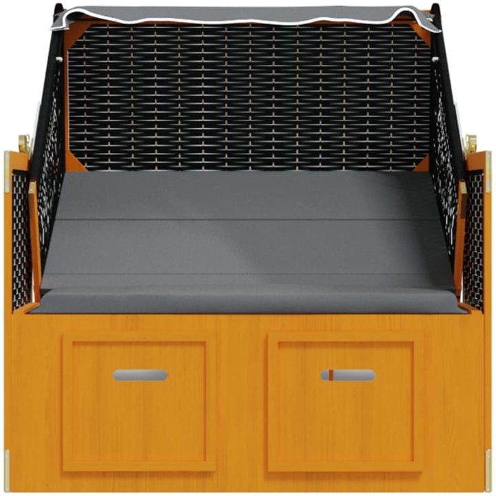 Strandkorg med tak konstrottning och massivt trä svart&antracit vidaXL – bild 7