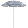 Strandparaply med Aluminiumstativ Blå & Vit vidaXL 300 cm – miniatyr 2