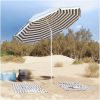 Strandparaply med Aluminiumstativ Blå & Vit vidaXL 300 cm – miniatyr 3