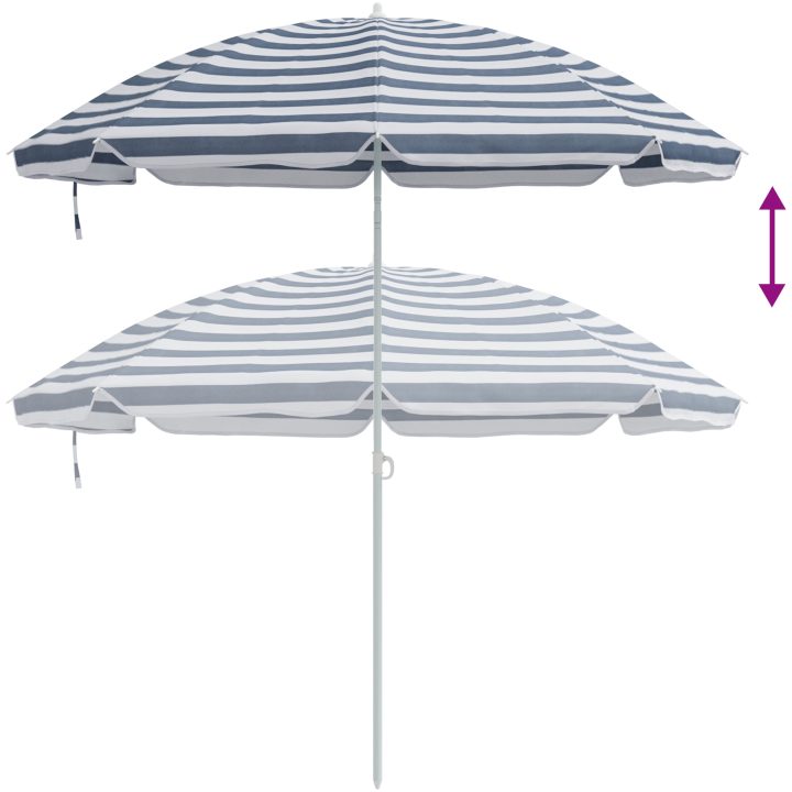 Strandparaply med Aluminiumstativ Blå & Vit vidaXL 300 cm – bild 6