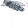 Strandparaply med Aluminiumstativ Blå & Vit vidaXL 300 cm – miniatyr 7
