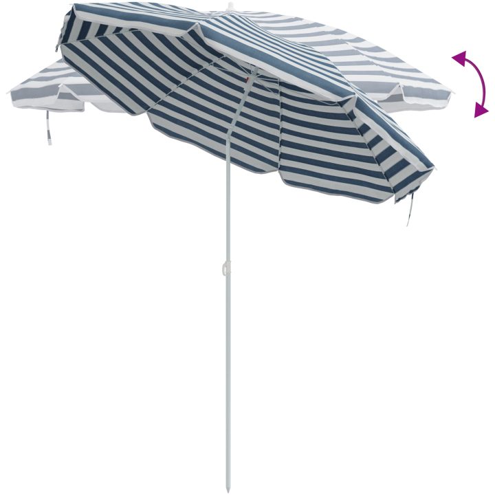 Strandparaply med Aluminiumstativ Blå & Vit vidaXL 300 cm – bild 7
