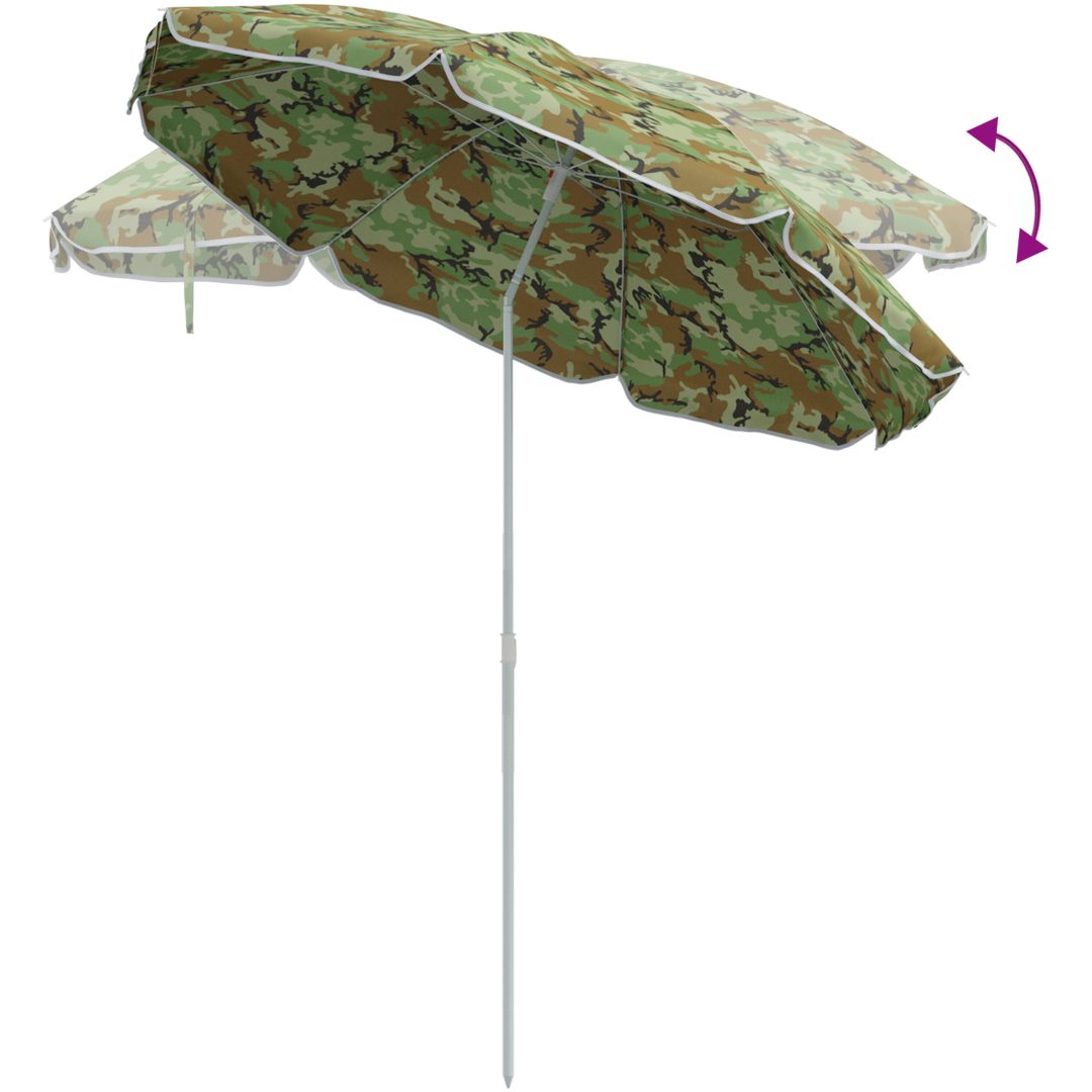 Strandparaply med Aluminiumstativ Kamouflage 240 cm vidaXL Stort – bild 7