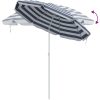 Strandparaply med Metallstång Blå & Vit 161x193 cm Polyester vidaXL Standard – miniatyr 7