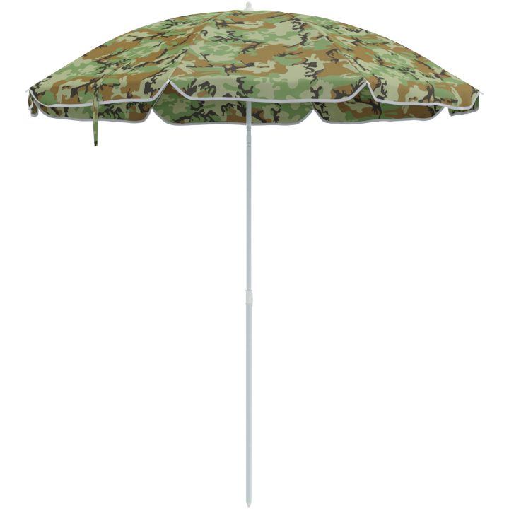 Strandparaply med Metallstång Kamouflage 161x193 cm Polyester vidaXL Stor – bild 2