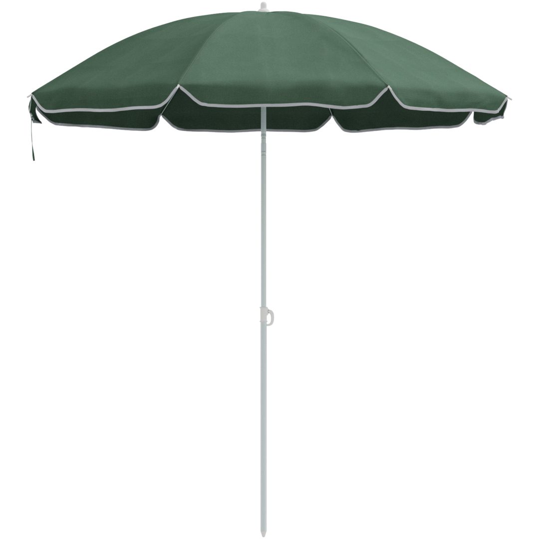 Strandparaply med Metallstolpe Grön 161x193 cm Polyester vidaXL Medium – bild 2