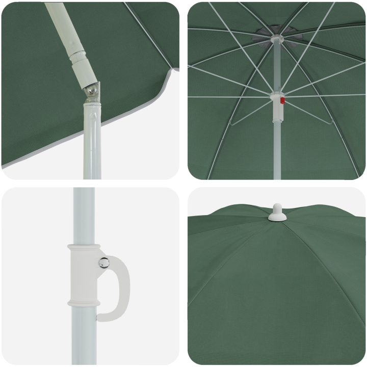 Strandparaply med Metallstolpe Grön 161x193 cm Polyester vidaXL Medium – bild 5