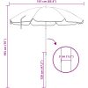 Strandparaply med Metallstolpe Grön 161x193 cm Polyester vidaXL Medium – miniatyr 8