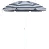 Strandparasol med aluminiumstolpe Blå och Vit vidaXL 240 cm – miniatyr 2