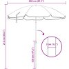 Strandparasol med aluminiumstolpe Blå och Vit vidaXL 240 cm – miniatyr 8