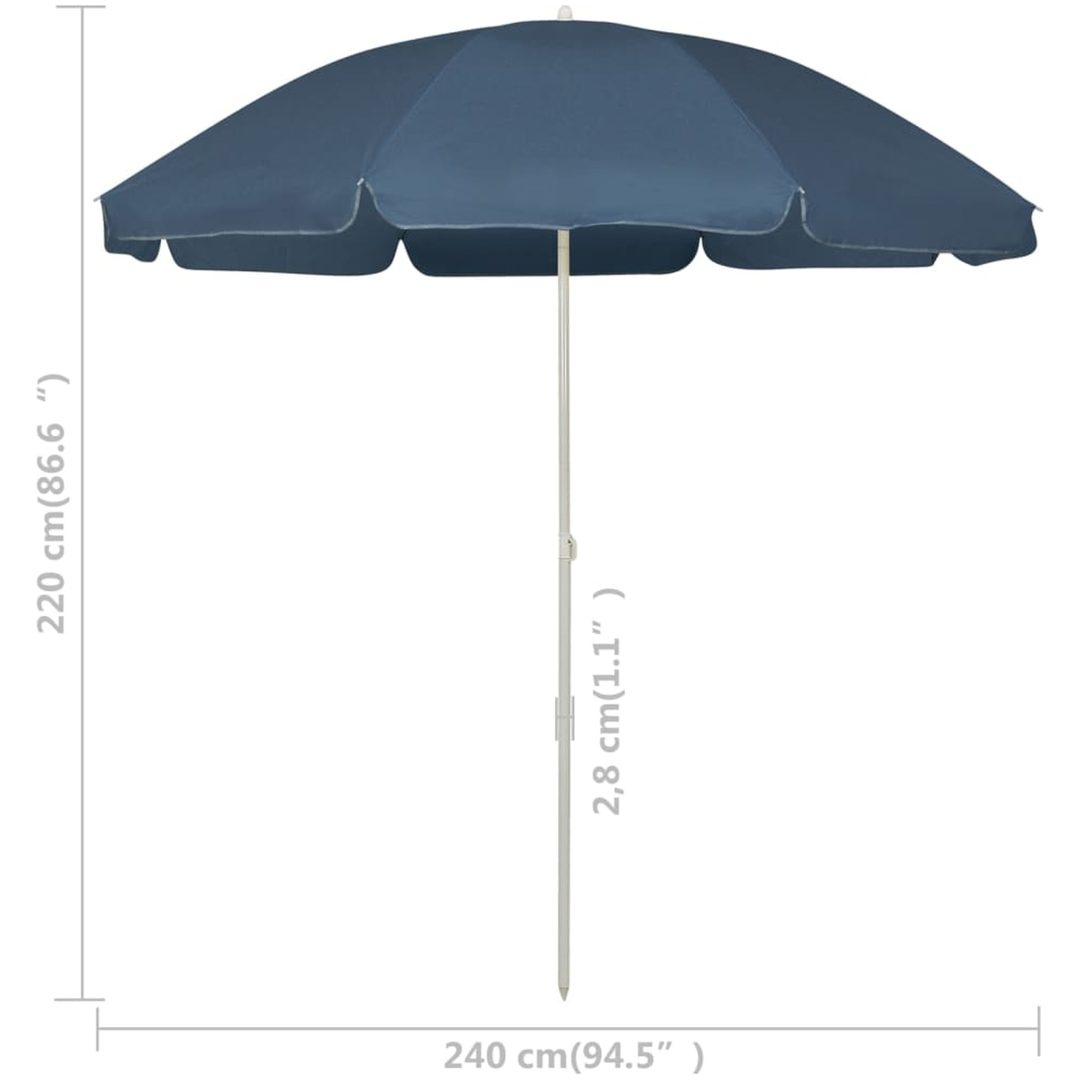Strandparasoll blå vidaXL 240 cm – bild 6