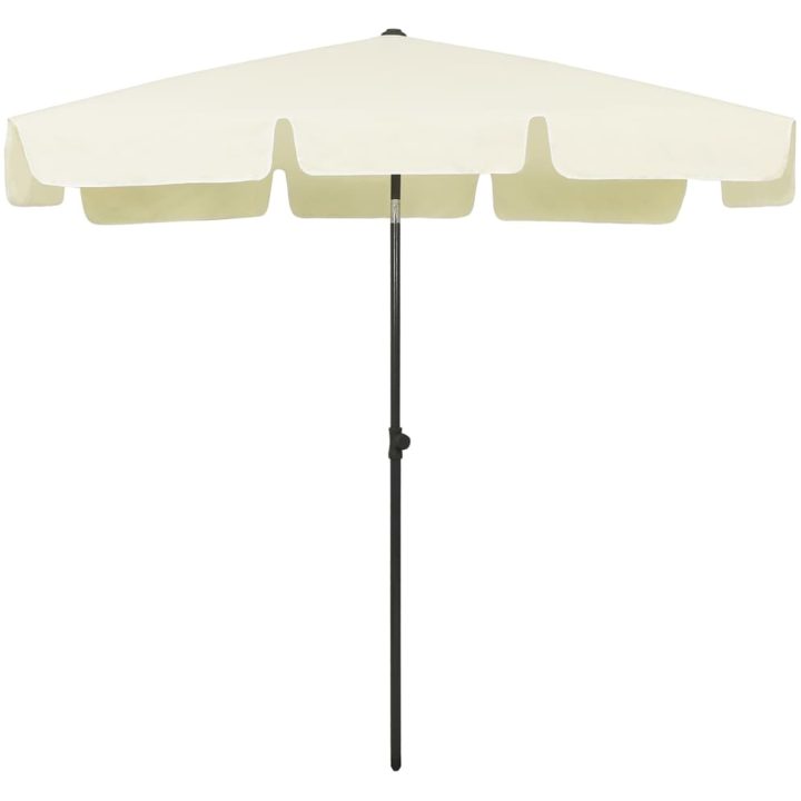 Strandparasoll gul vidaXL 200 x 125 cm – bild 2