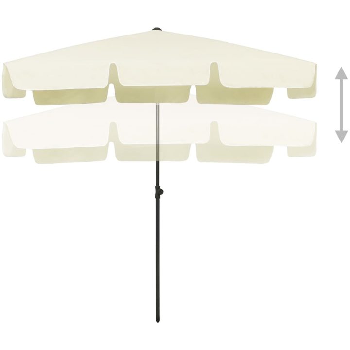 Strandparasoll gul vidaXL 200 x 125 cm – bild 3