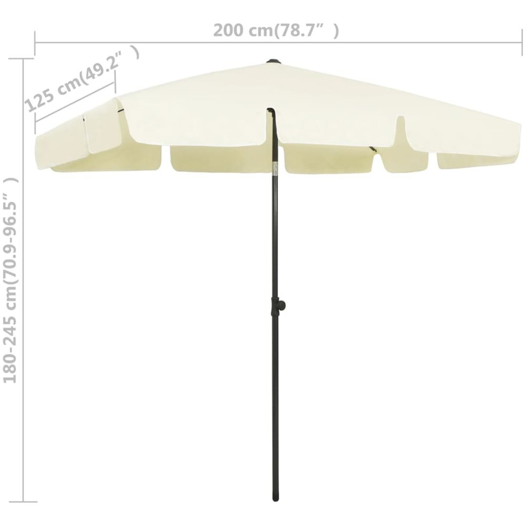 Strandparasoll gul vidaXL 200 x 125 cm – bild 8