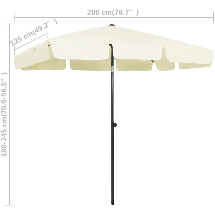 Strandparasoll gul vidaXL 200 x 125 cm – bild 8