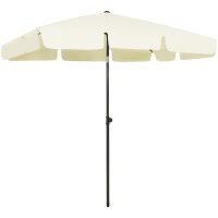Strandparasoll gul vidaXL